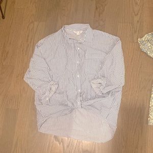 Cute Summer Blue Striped Button down. Oversized style